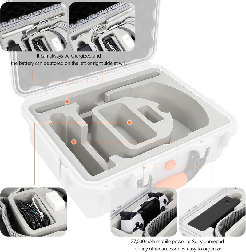 AMAZEAR Hard Case for Apple Vision Pro,Perfect for Storing Vision Pro and Battery at Home or While Traveling, Large Capacity Apple VR Waterproof Hard Case, Premium Apple Vision Pro Accessories - Image 3